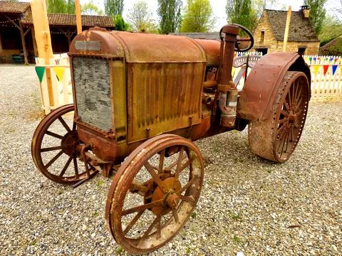 Rusty vintage tractor Stock Photos