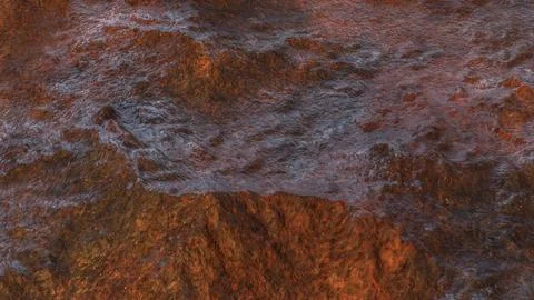 Rusty Volcanic Terrain Texture 3d render. イラスト素材