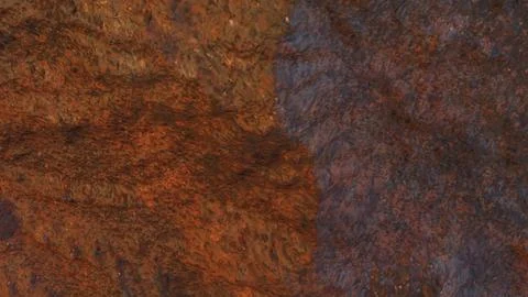 Rusty Volcanic Terrain Texture 3d render. Illustrazione stock