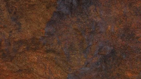Rusty Volcanic Terrain Texture 3d render. イラスト素材
