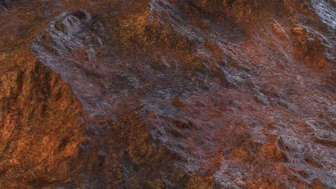 Rusty Volcanic Terrain Texture 3d render. イラスト素材