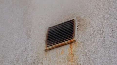 Rusty wall vent with paint stains Stock Footage 293263752