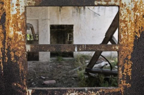 Rusty warehouse door Stock Photos