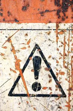 Rusty warning sign Stock-Fotos