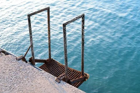Rusty water entry deck Stock Photos
