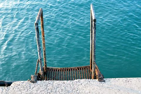 Rusty water entry deck Stock Photos