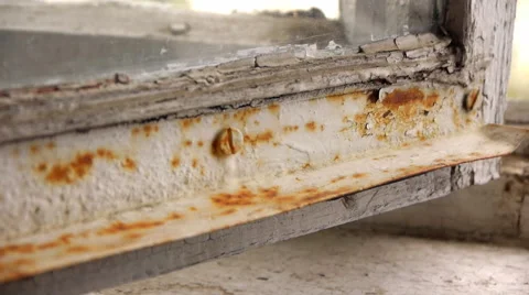 Rusty Window Frame Stock Footage 66441960