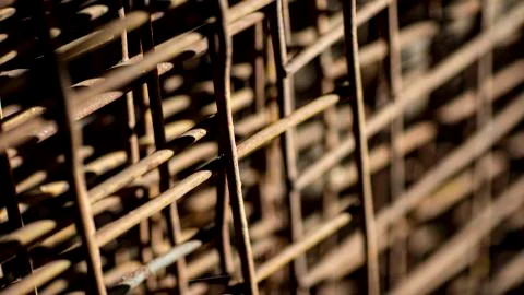 Rusty wire grid. Stock Photos