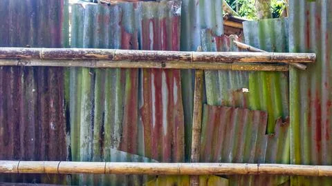 Rusty zinc wall in the background Stock Photos