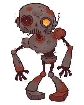 Rusty Zombie Robot Stock Illustration