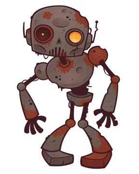 Rusty Zombie Robot Vector cartoon illustration of a rusty zombie robot wit... Stock Photos