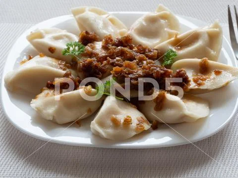 Ruthenian dumplings Stock Photos