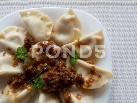 Ruthenian dumplings Stock Photos