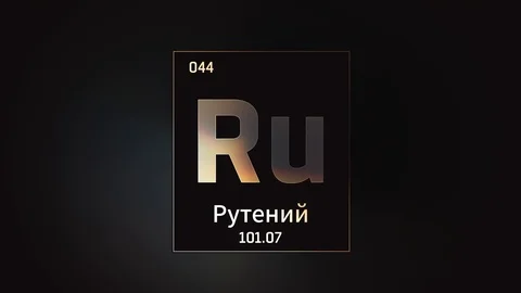 Ruthenium as Element 44 of the Periodic Table 3D animation on grey background 스톡 동영상 126449495