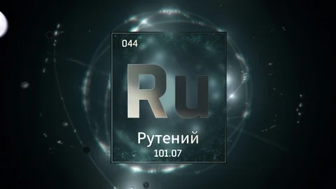 Ruthenium as Element 44 of the Periodic Table 3D animation on green background Stock-Footage 126449520
