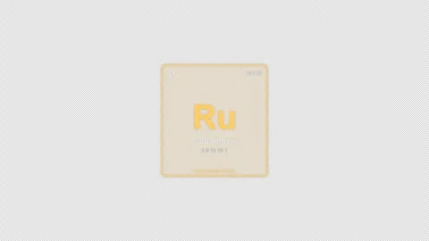 Ruthenium Ru Periodic Table Element Tile Labeled Animation Video Overlay Alpha 4 Stock-Footage 339369499