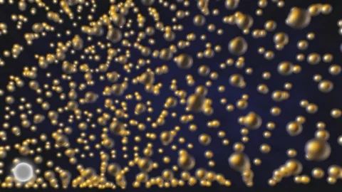 Rutherford Experiment: particle entering atomic gold Stock Footage 113884727
