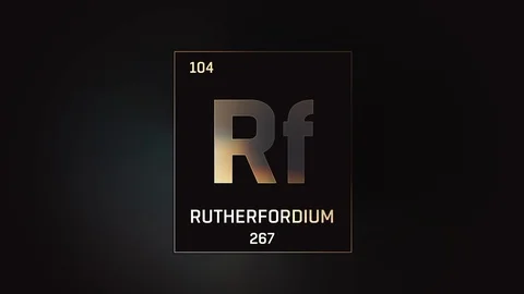 Rutherfordium as Element 104 of the Periodic Table 3D illustration on grey 스톡 동영상 120434154