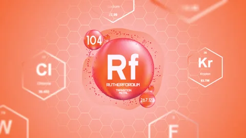 Rutherfordium Periodic Element Cell Stock Footage 314272263