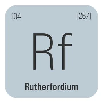 Rutherfordium, Rf, periodic table element Illustrazione stock