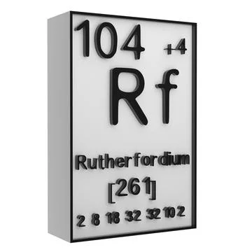 Rutherfordium,Phosphorus on the periodic table of the elements on white bla.. Stock Photos