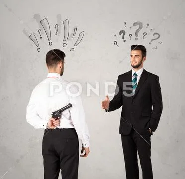 Ruthless business handshake Stock Photos