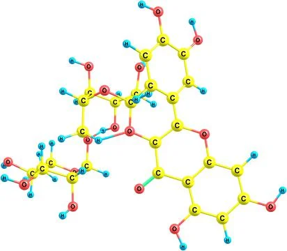 Rutin molecular structure isolated on white Stock Illustration