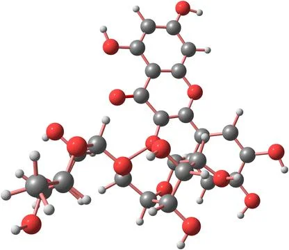 Rutin molecular structure isolated on white Illustrazione stock