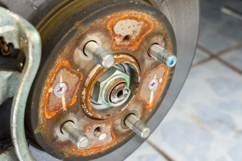 Ruty brake disk Stock Photos