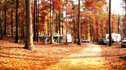 RV camp drive Stock Footage 979276