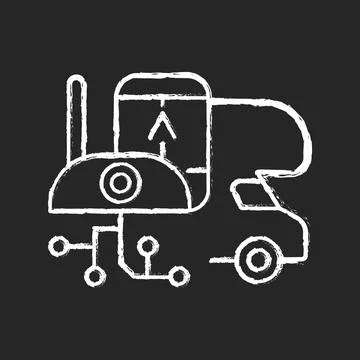RV electronics chalk white icon on black background Illustrazione stock