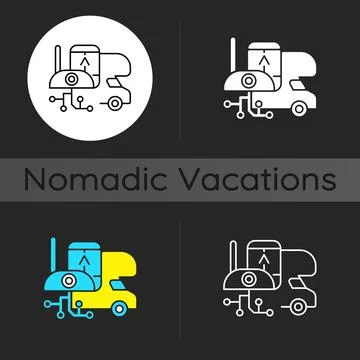 RV electronics dark theme icon Stock Illustration