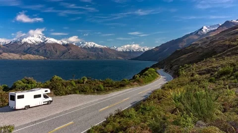 RV Lake Wanaka Stock Footage 143570287