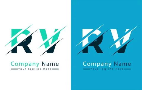 RV Letter Logo Vector Design Concept Elements Stock Illustration