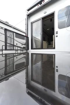 RV patio reflection Stock Photos