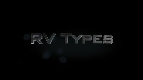 RV Types title 3D metal text on black alpha channel background Stock Footage 301265770