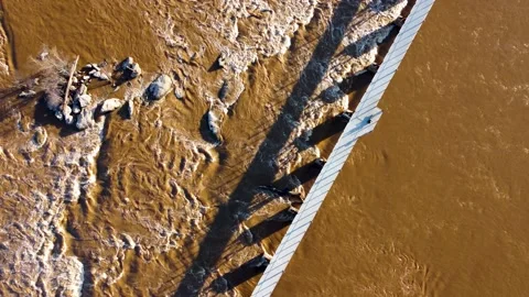 RVA Foot Bridge Pan Stock Footage 163308313