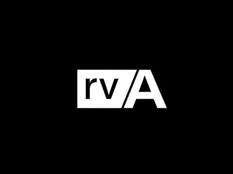 RVA Logo and Graphics design vector art, Icons isolated on black background Illustrazione stock