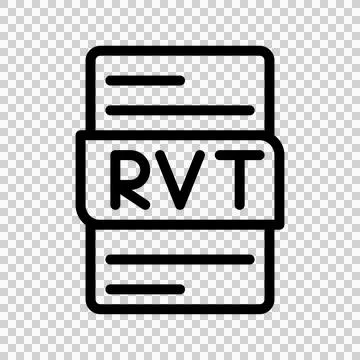 Rvt document file type format outline icon Illustrazione stock