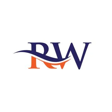 RW Logo design vector. Swoosh letter RW logo design Stock Illustration
