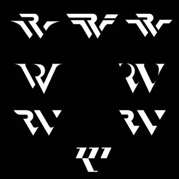 RW logo. letter based. monogram logo set Ilustración de archivo