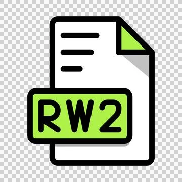 RW2 File Format Icon. Type File extension symbol icons, vector illustration. Stock Illustration
