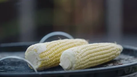 Rwa Corn Cobs on grill Stockbeeldmateriaal 142813656