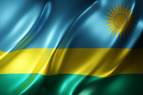Rwanda 3d flag Stock Illustration