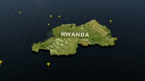 Rwanda 3D Map With Animation Stock Footage 309543468