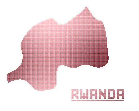 Rwanda Africa Dot Map Illustrazione stock