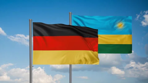 Rwanda and Germany flag Stock Footage 245111373
