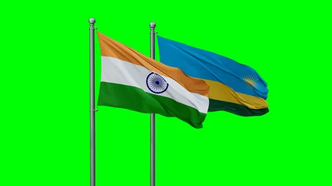 Rwanda and India two flags Stock-Footage 289640905
