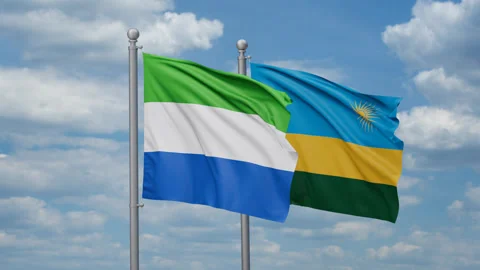 Rwanda and Sierra Leone two flags Stock Footage 272580579