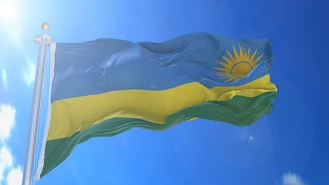Rwanda animated flag pack in 3D and isolated background Stock Footage 119930484
